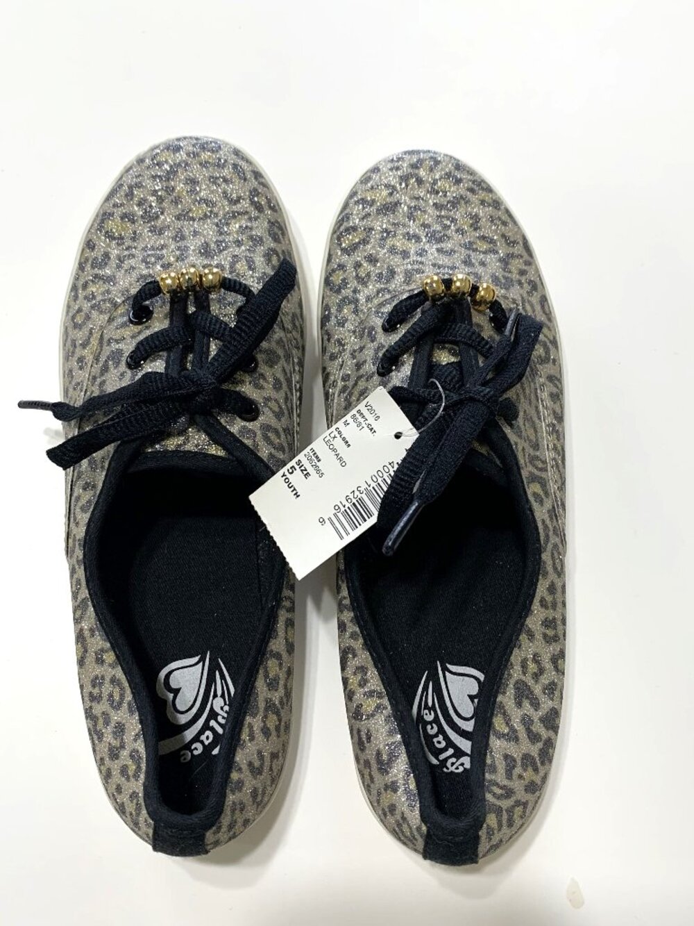 Brand New Children’s Place Leopard Print Girls Flat Shoes Lace Size 5